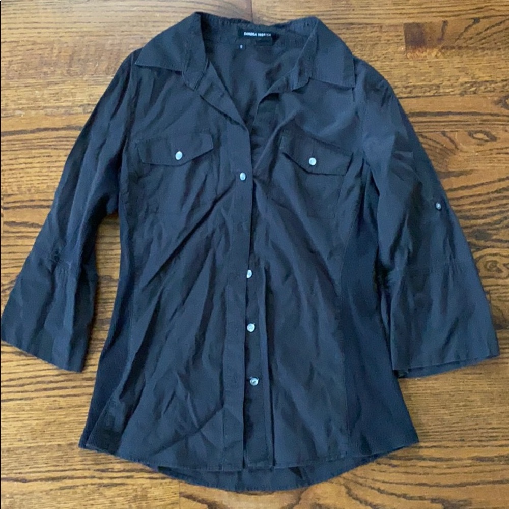 Sandra Ingrish Black Button down